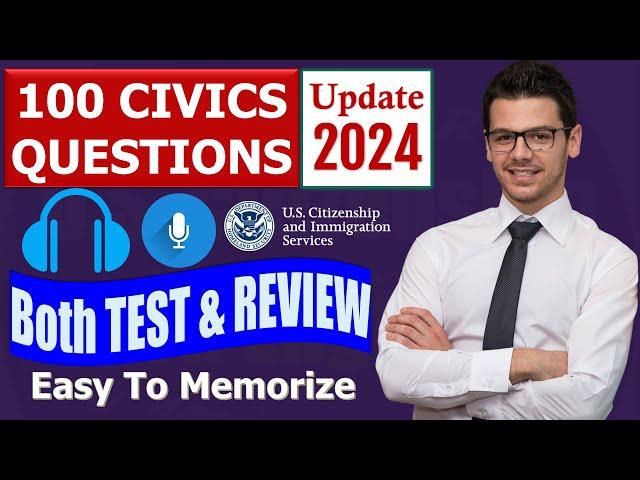 100 Civics Questions for US Citizenship Interview 2024 (Both Test and Review)