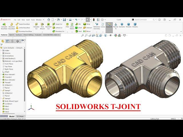 SolidWorks Tutorial T-Joint Modeling