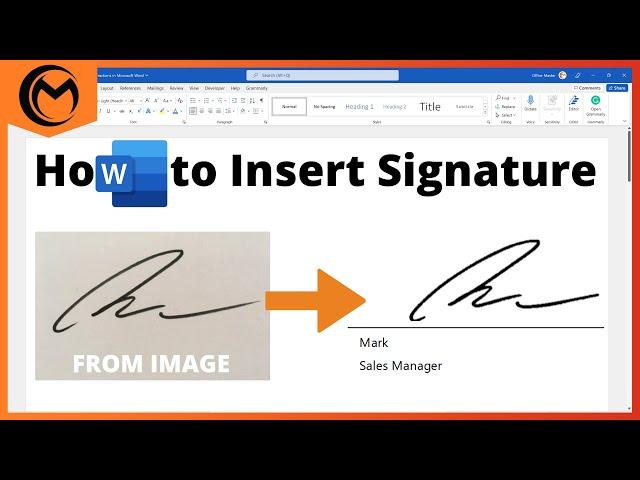 How to Insert Signature in Microsoft Word (From Paper to Word Document)