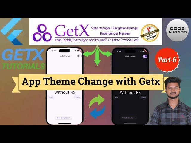 Flutter change app theme with getx | getx theme update | change app theme with getx in flutter |code