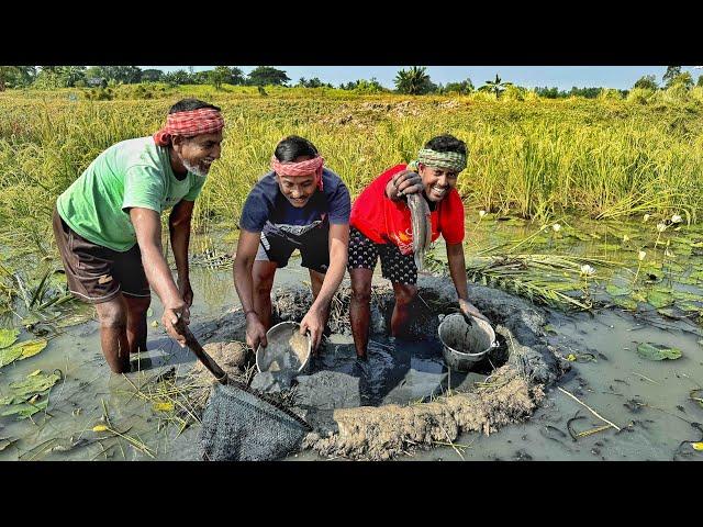 পুরনো দিনের সেই স্মৃতি, আবার ও ফিরে আসলো,মাঠে লাফা বানিয়ে মাছ ধরা new fishing video