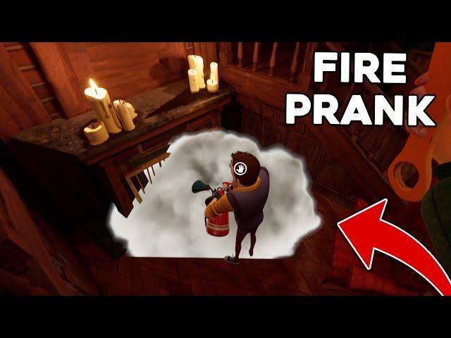 FIRE PRANK on NEIGHBOR | HELLO NEIGHBOR 2 PRANK