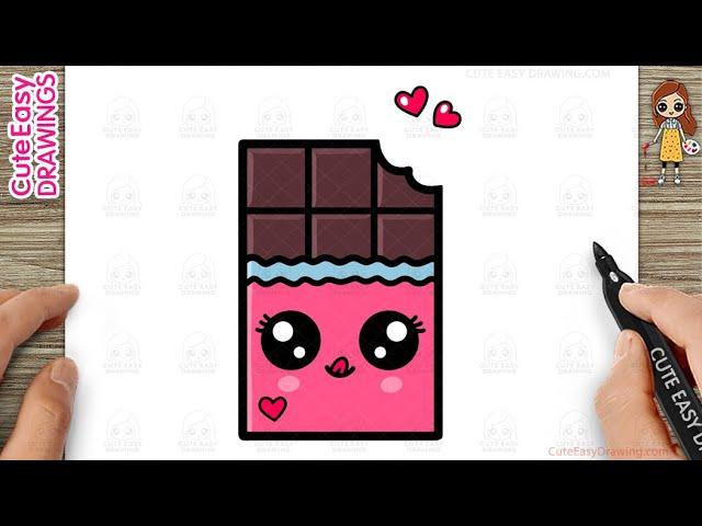 How to Draw a Cute Chocolate Simple & Easy for Kids