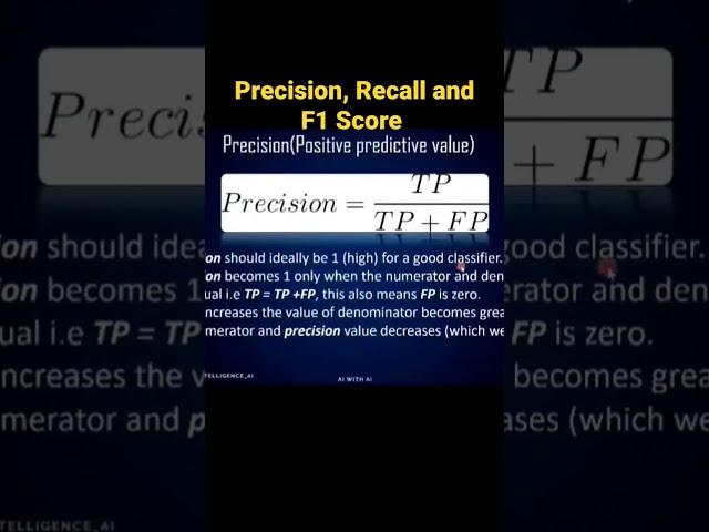 Precision, Recall and F1 Score