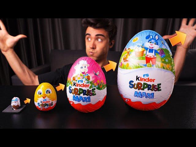 ASMR GIANT KINDER JOY SURPRISE EGG CHOCOLATE PARTY & FROM MINI FOOD TO GIANT CHOCOLATE | McBang ASMR