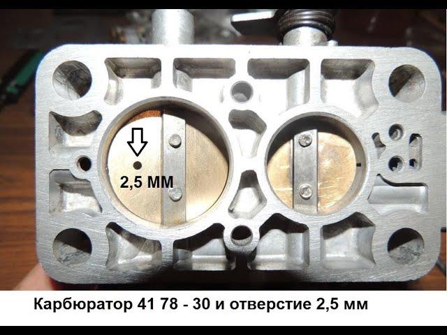 ОТВЕРСТИЯ В ДРОССЕЛЯХ КАРБЮРАТОРОВ И ИХ НАЗНАЧЕНИЕ