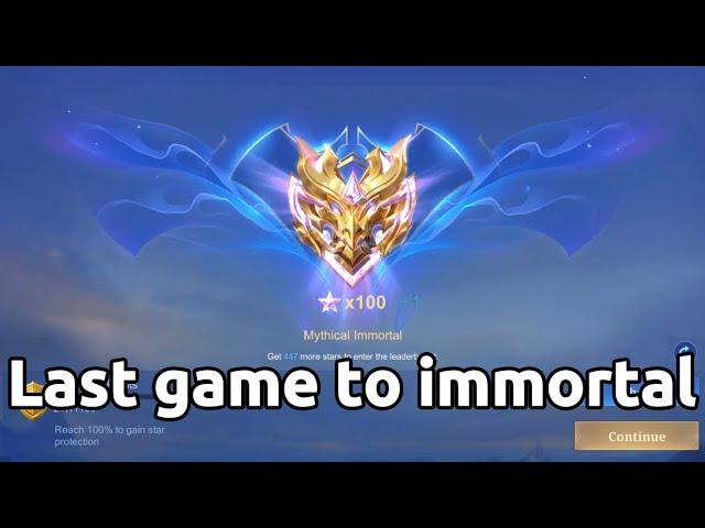 FANNY LAST GAME TO GO MYTHIC IMMORTAL | MLBB