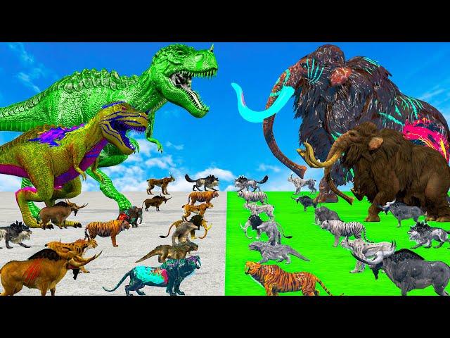 5 Prehistoric Titans vs Ancient Dinosaur vs Mammoth in the Ultimate Animal Revolt Battle Simul