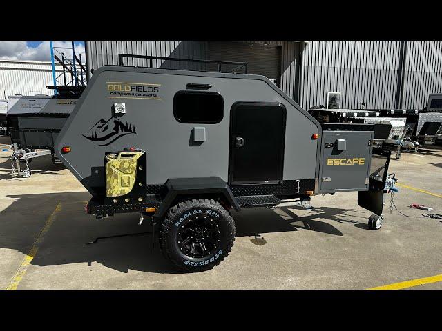 Goldfields Escape pod camper trailer handover.