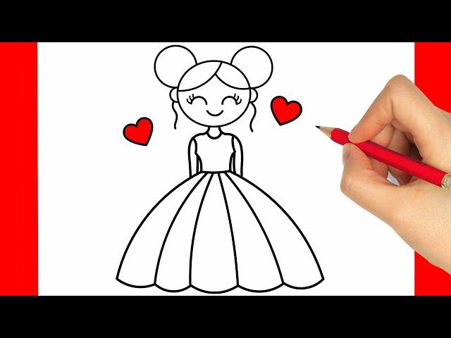 CÓMO DIBUJAR UNA NIÑA - CÓMO DIBUJAR UNA PRINCESA