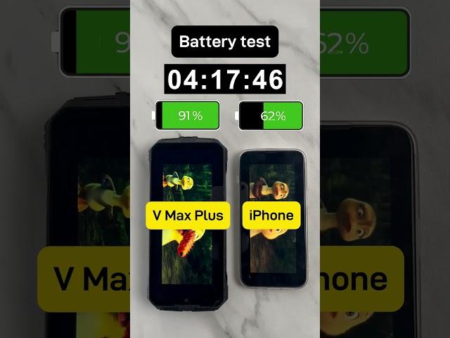 Battery test,V Max Plus vs iPhone  #doogee #doogeevmaxplus #tech #smartphone