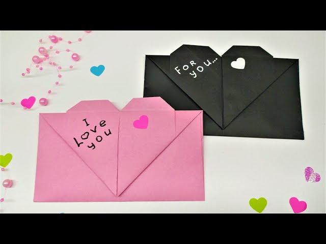 ОРИГАМИ СЕРДЦЕ-КОНВЕРТ из бумаги Валентинка из бумаги | Origami  Paper Heart-Envelope Valentine Card