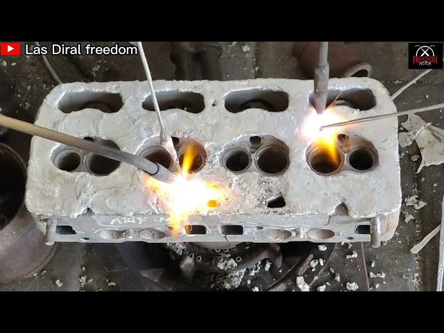 Las aluminium cylinder head |  welding aluminium | restoration cylinder head | cylinder head repair