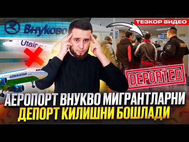 АЭРОПОРТ ВНУКОВОДА ПРОВЕРКА КУЧАЙДИ   МЕГРАНТЛАРГА ДЕПОРТ БОШЛАНДИ ЯНА 