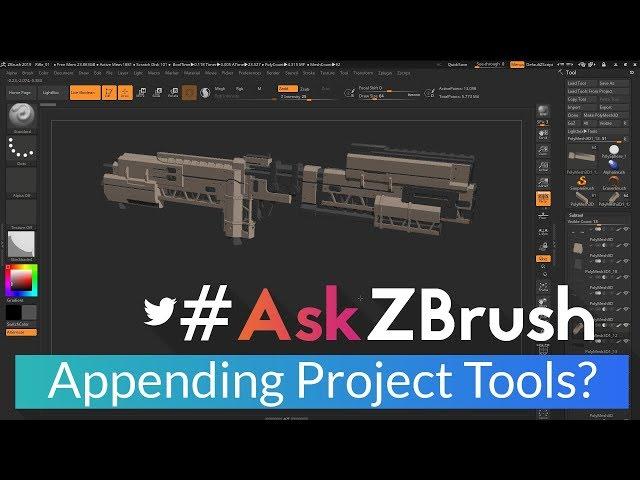 #AskZBrush: "Is there a way to append all the Tools from one Project into another Project?”