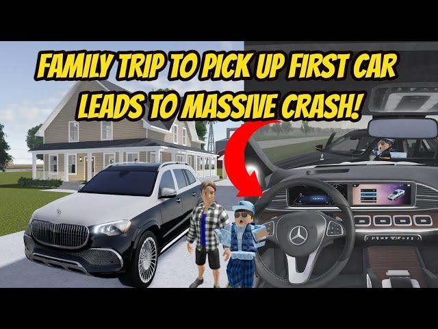 Greenville, Wisc Roblox l Realistic First Car Family Trip *CRASH* - Voice Roleplay