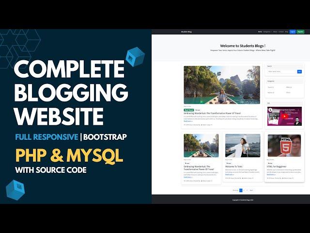 Complete Responsive Blog Website using PHP & MySQL || Robin Narban