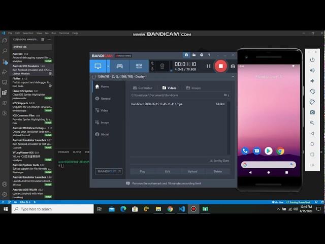 open android emulator directly from vscode