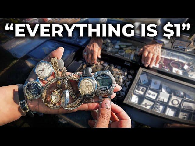 Buying Vintage Watches for $1 at a Flea Market in Florida!