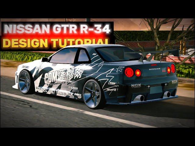 TUTORIAL: HOW TO MAKE NISSAN GTR R-34 DRIFT STYLE LIVERY DESIGN | CAR PARKING MULTIPLAYER NEW UPDATE