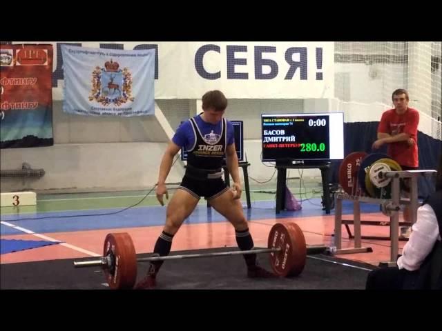 Basov Dmitriy deadlift RAW 280kg@74kg, Championship of Russia 2015