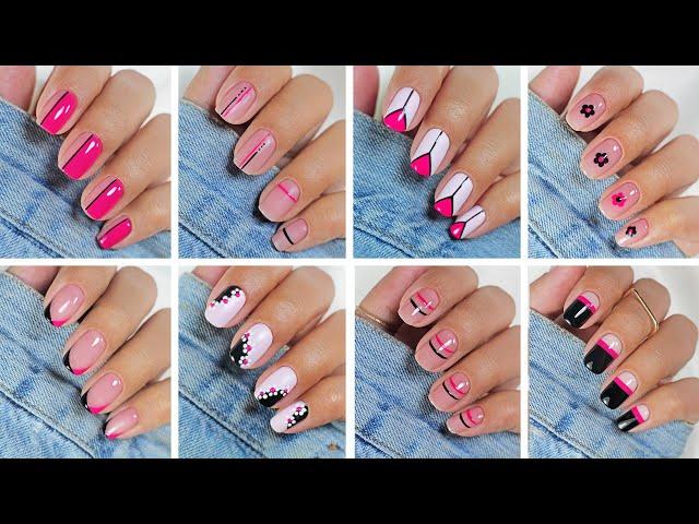 10 Easy Nail ideas  Pink Nail Art compilation