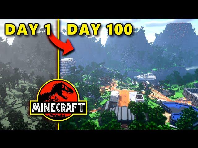 I Spent 100 Days Making Jurassic Park In Minecraft Creative!