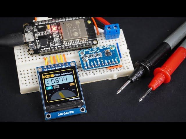 ESP32 and ADS1115 ADC- Voltmeter project