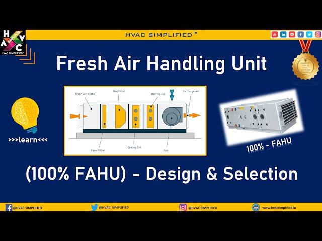 Fresh Air Handling Units (100% FAHU) - Design & Selection #airconditioning #hvac #hvacservice