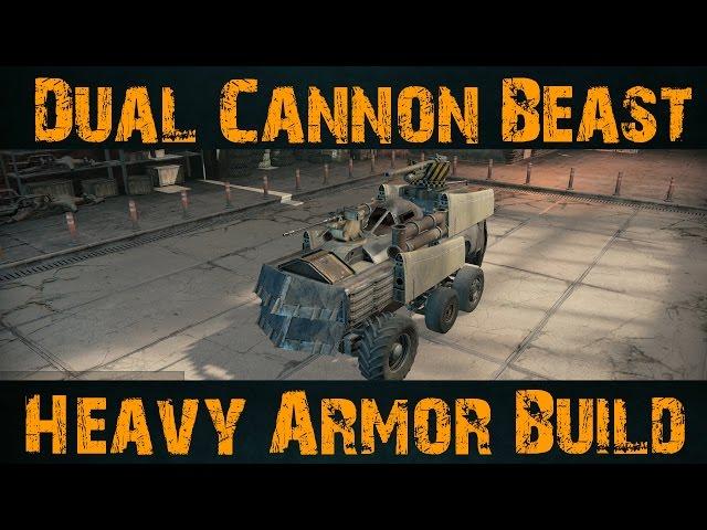 Crossout Part 6: Dual Cannon Monster! 76MM + 20MM Autocannon Heavy Armor Beast Build