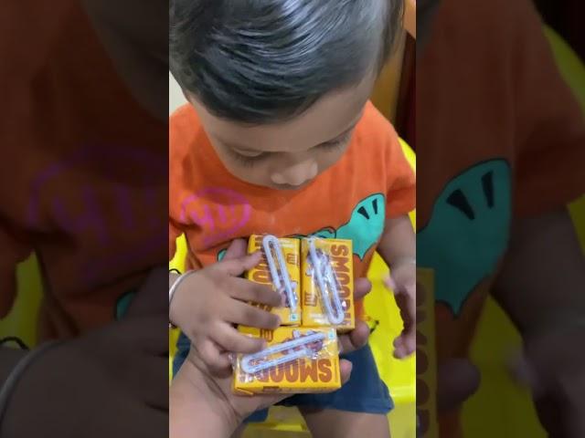 Cute baby Enjoing smoodhi juice#shortsfeed #trending