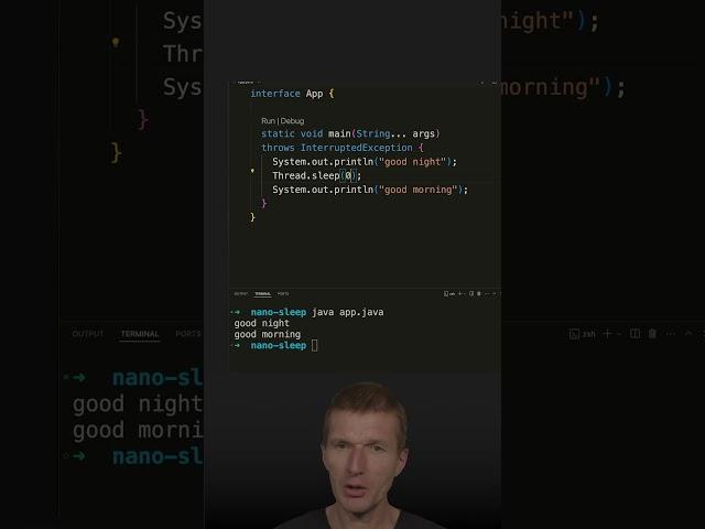 A Nano Sleep #java #shorts #coding #airhacks