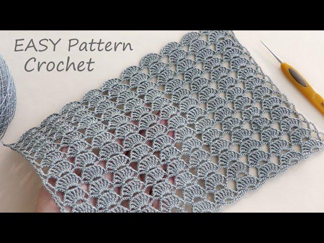 Проще простого!  УЗОР КРЮЧКОМ вязание для начинающих  SUPER EASY Pattern Crochet