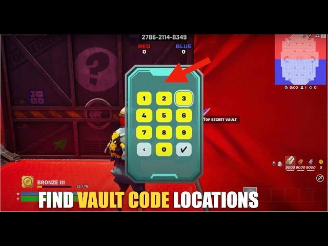 SUPER RED VS BLUE TYPICAL GAMER MAP FORTNITE - HOW TO FIND VAULT CODE LOCATIONS