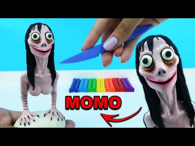 Modeling Momo from plasticine. Demonic girl | Making MOMO from clay