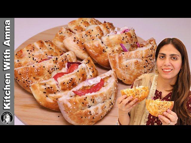 Turkish Bread Chicken Pockets With Homemade Turkish Bread Recipe By Kitchen With Amna