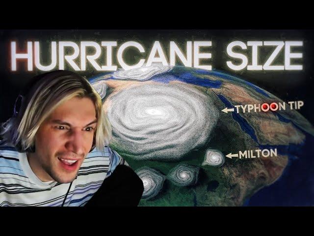 xQc Reacts to Hurricane Size Comparison