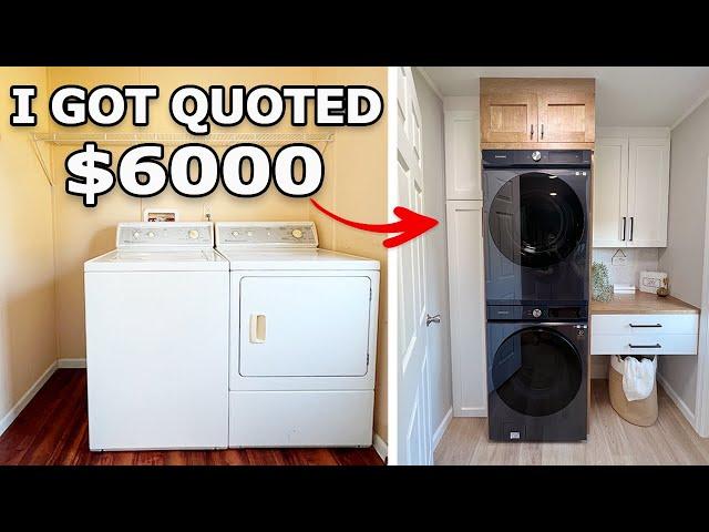 I built a high end laundry I couldn't afford // Laundry Room Makeover on a Budget Final Reveal