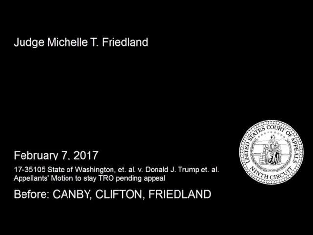 Live audio from WA State v. Trump from the U.S. Court of Appeals for the Ninth Circuit