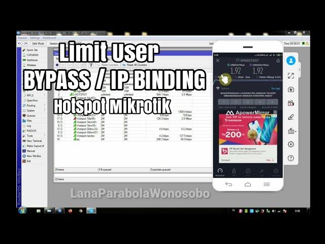 Cara Limit Bandwith User BYPASS / IP BINDING Hotspot Mikrotik