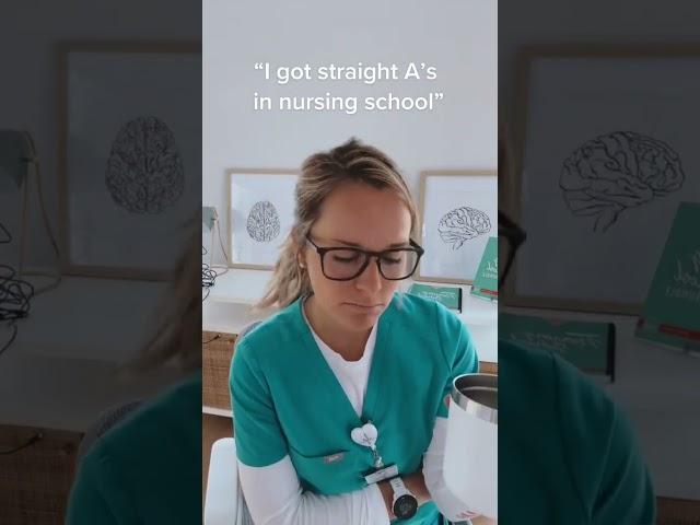 "I got straight A's in nursing school..."  #shorts #nclex #nursingnotes #RN #bsn #finalsweek