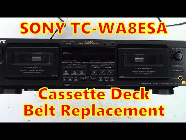 Sony TC-WA8ESA Double Cassette Deck VERY GUMMED UP Belt replacement - Dolby B - C - S - HX Pro