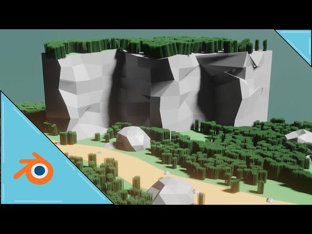 Blender 3D tutorial- Making low poly cliff