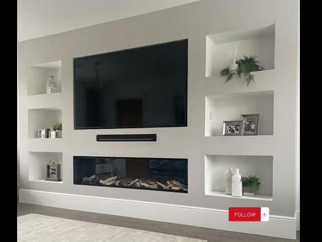 41- Wonderful gypsum board TV wall units/Ideas 2023