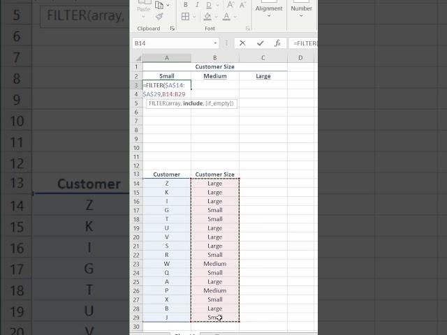 How to Use FILTER in Excel #shorts