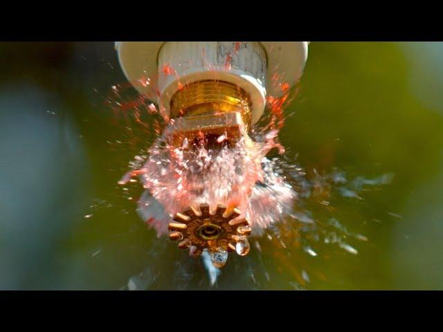 How a Fire Sprinkler Works at 100,000fps - The Slow Mo Guys