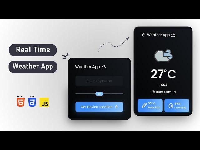 Building a Real-time Weather App with HTML, CSS and JavaScript ️‍