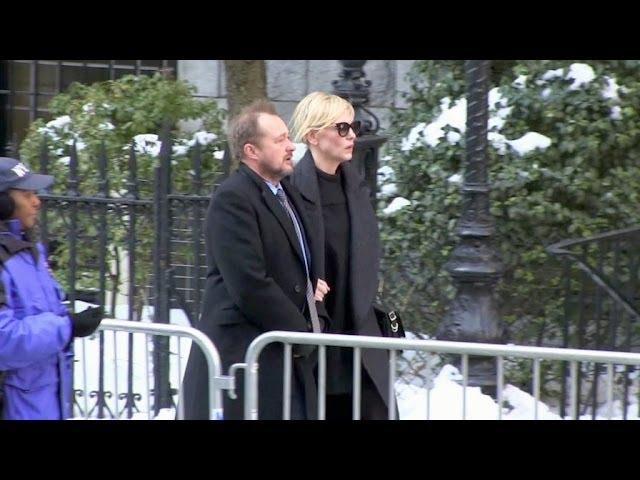 Cate Blanchett and Andrew Upton at Philip Seymour Hoffman Funeral service in New York