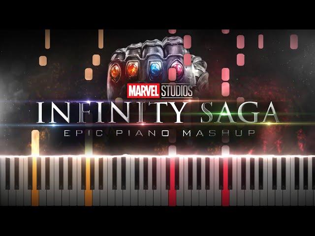 Marvel Studios' THE INFINITY SAGA - Epic Piano Mashup/Medley (Synthesia Piano Tutorial)+SHEETS