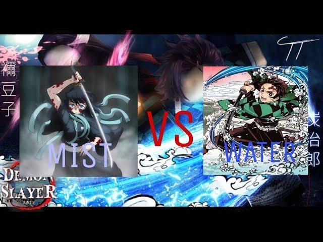 Mist Breathing V.S Water Breathing 1v1 On Roblox Demon Slayer RPG 2 | Water/Mist Showcase